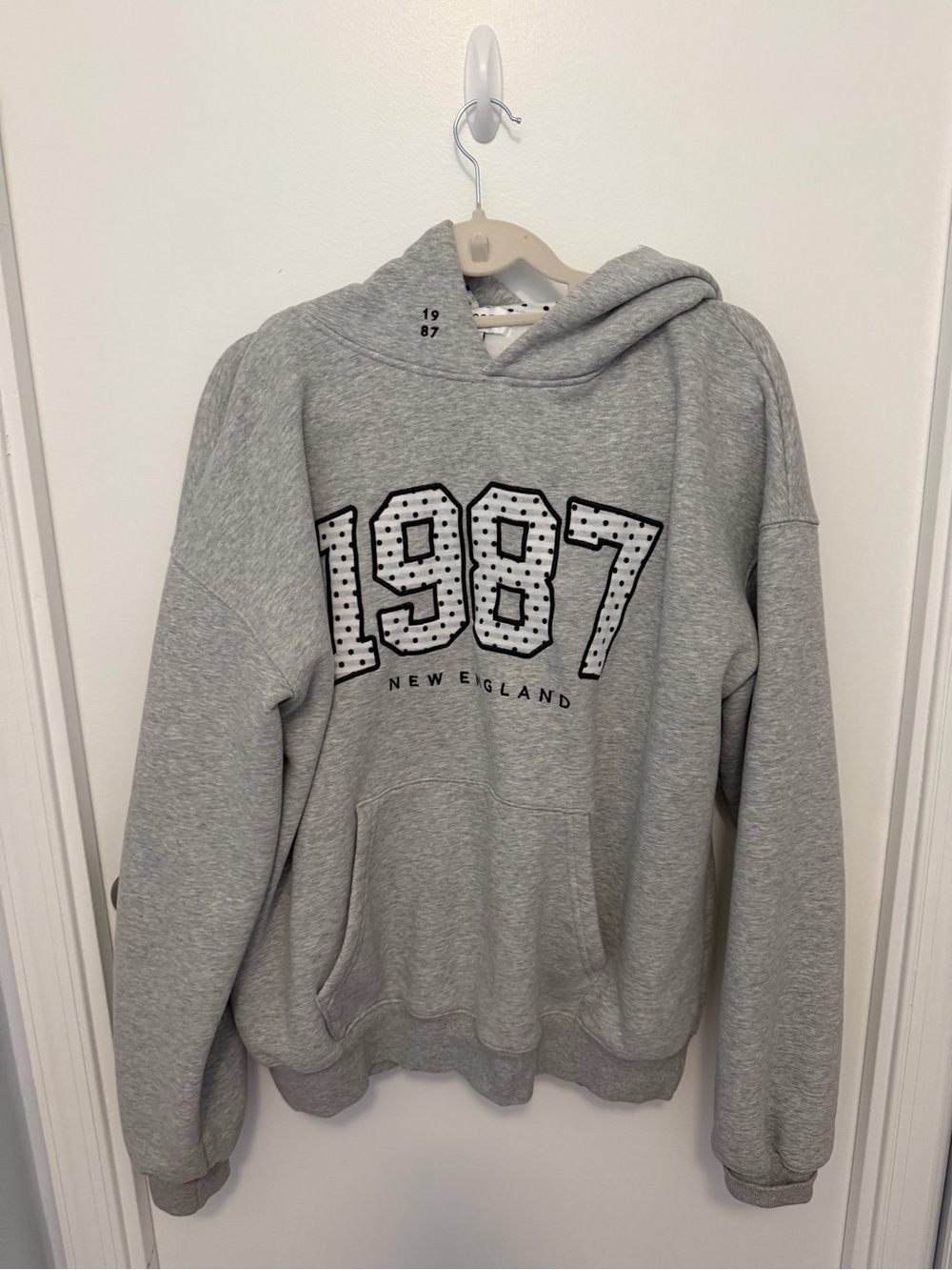 1987 New England Gray Hooded Sweatshirt
